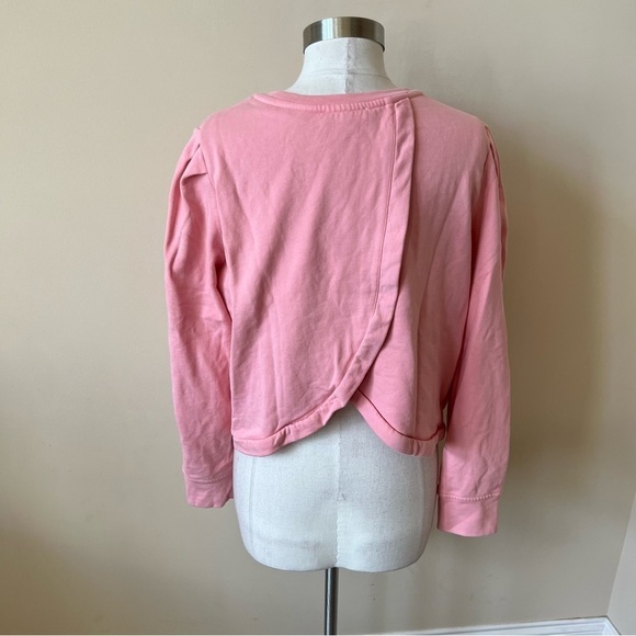 Milly Marianne pleated shoulder crossback sweatshirt pink 13526 - Picture 8 of 16